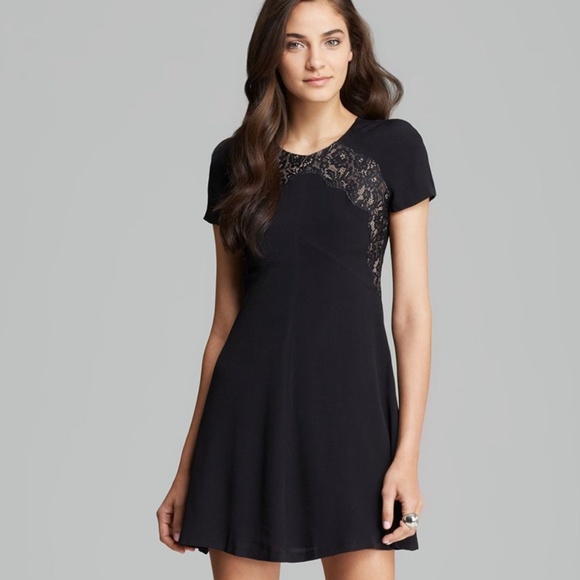 rebecca taylor crepe lace dress